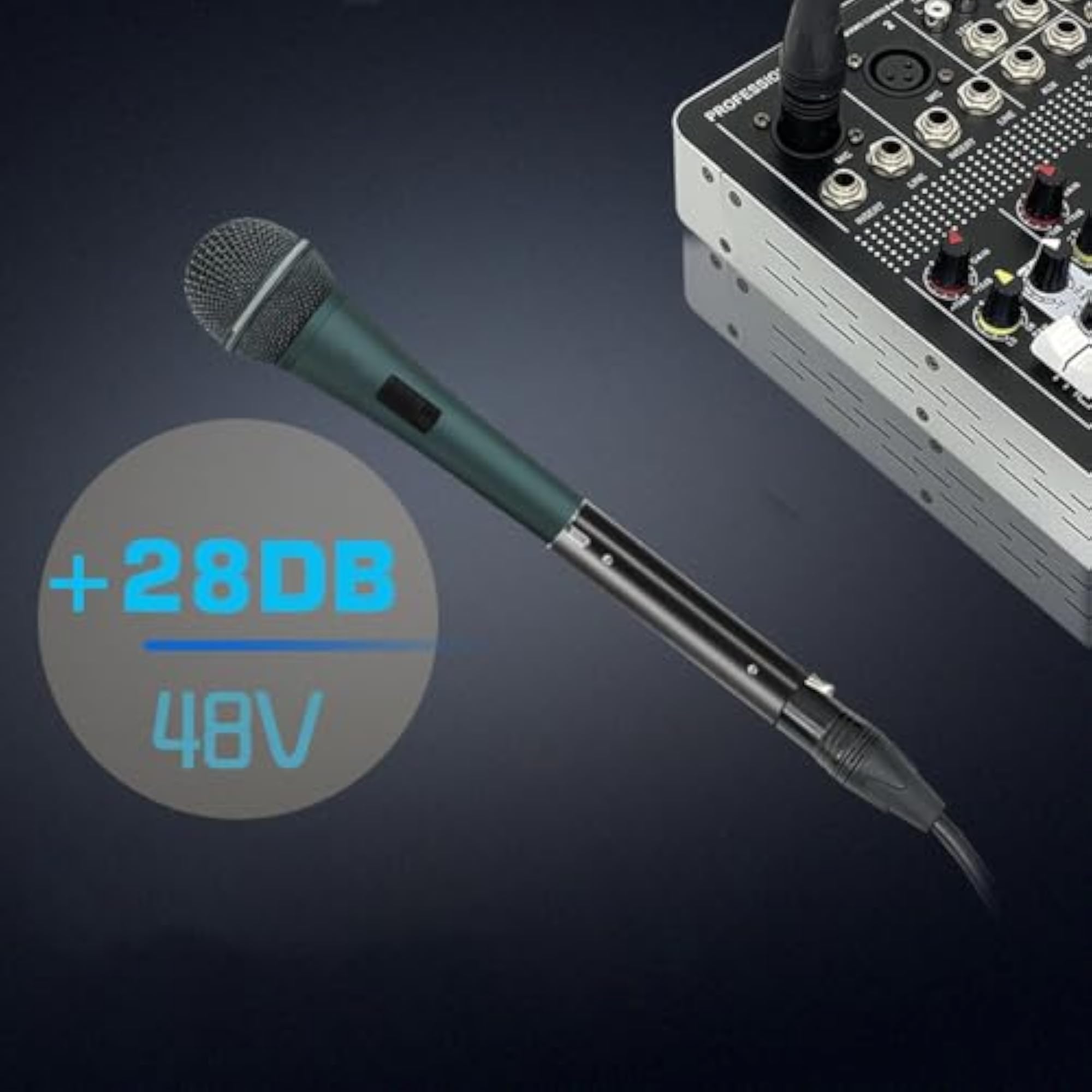 Dynamic Mic Amplifier 48V Wireless