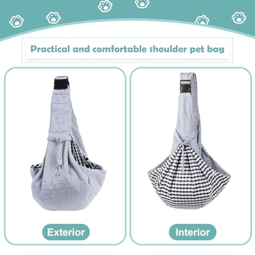 Hundetragetasche, Tragekraft bis 7.5kg, Haustier Hundetasche mit Verstellbarem, Hunde Umhängetasche Tragetasche Hund Verstellbare für Spaziergang Aktivitäten im Freien und Ausflüge (Grau)