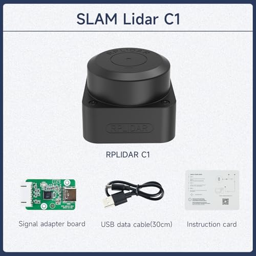 Image of Yahboom Silan Lidar Sensor ROS Robot TOF Range Navigation 3D Scanner Laser Measurement Tool RPLIDAR A1 C1 (RPLIDAR C1)