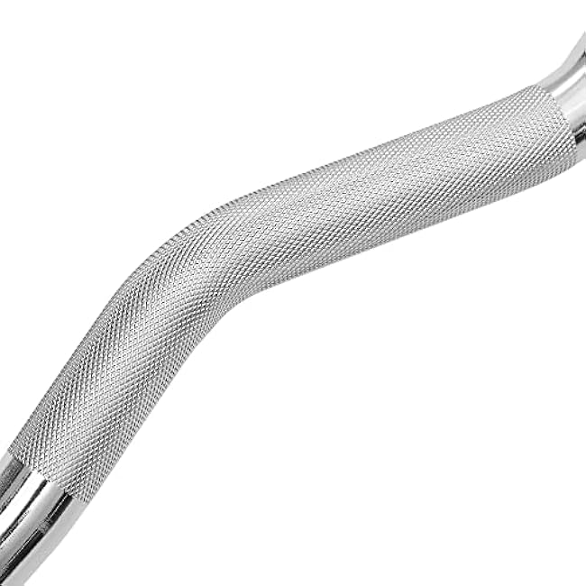 Philosophy Gym Rubber Fixed Barbell, Pre-Loaded Weight EZ Curl Bar for Strength Training & Weightlifting