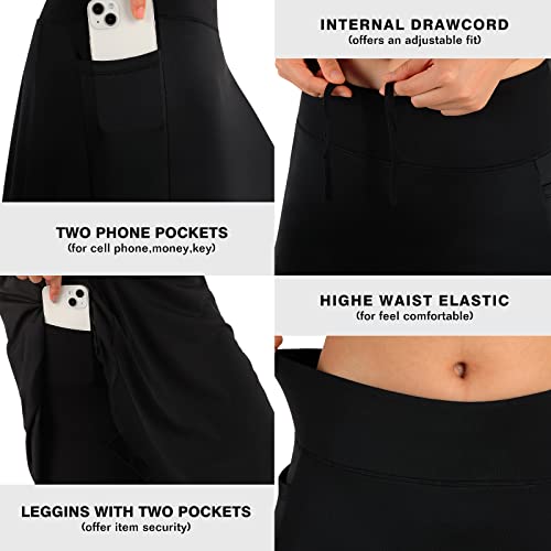 Image of ANIVIVO Skirted Legging for Women, Yoga Legging with Skirts &Women Tennis Leggings Clothes Pockets