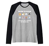 Funny Weather in Cleveland Raglan Baseball Tee
