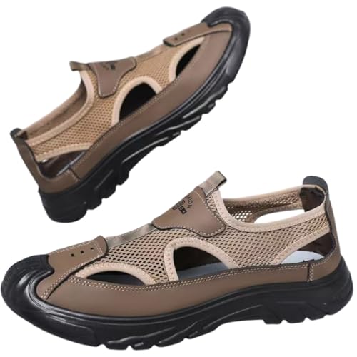 Hixingo Sandalias Hombre Verano Sandalias Deportivas de Trekking y Ligeras Sandalias de Playa de Secado Rápido Punta Cerrada 39 45 EU para Exteriores y Caminar Casual (Café,42)