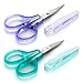 Beaditive Detail Craft Scissors Set (2 Pc.) Curved and Straight, Sharp, Compact | Sewing, Embroidery, Paper Cutting, Crafting | Stainless Steel | Protective Cover