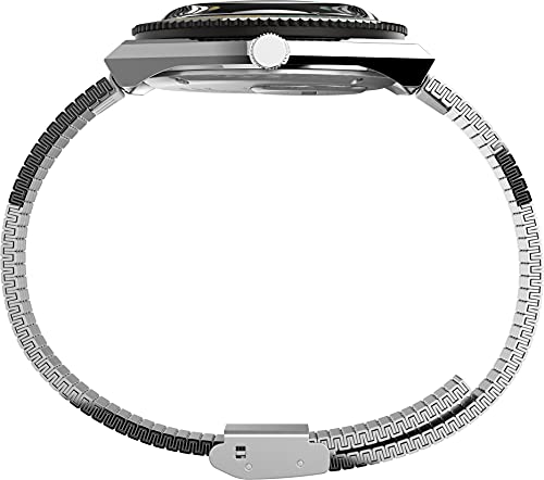 TIMEX Men Stainless Steel Analog Black Dial Watch-Tw2U61000, Band Color-Silver - Image 2