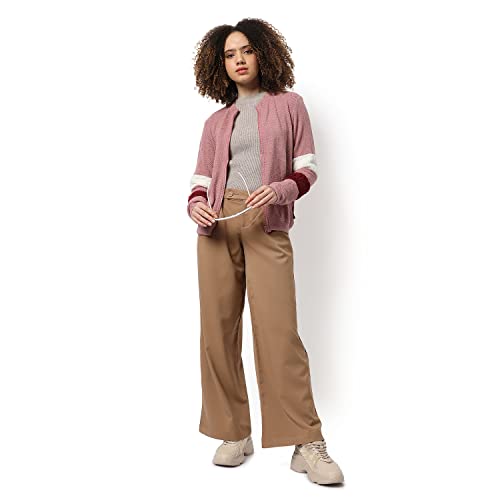 Image of PINACOLADA Women's Colorblock Sweatshirt with Ribbed Hem for Casual Wear | Low-High Neck | Long Sleeve | Button Closure | Cotton Sweatshirt Crafted with Comfort Fit for Everyday Wear