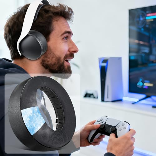 Image of SOULWIT Cooling Gel Earpads Cushions Replacement for Sony PlayStation 5 Pulse PS5 3D Wireless Headset, Ear Pads Cushions with Noise Isolation Foam - CG Black
