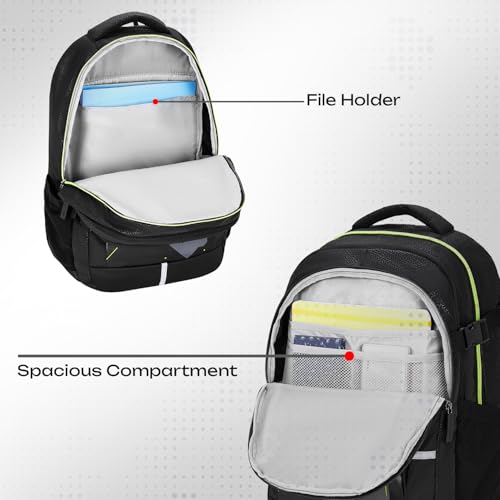 Image of Safari Terra 2 37L Casual Printed Backpack, school bag for boys and girls, college bag, office bag, travel bag for men and women, 3 compartments, Raincover, Bottle holder, Front pocket, Color- Black