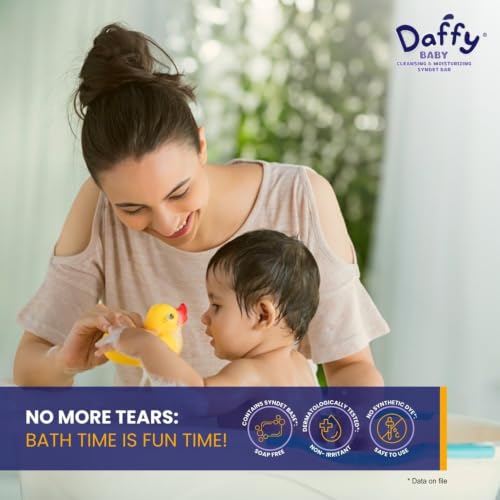 Image of Daffy Cleansing Moisturizing Baby Soap Bar Sensitive Skin Hypoallergenic 75g Pack of 10 (750g Total Bulk Value) Newborn Bathing Nourishing Creamy Mild Lipids