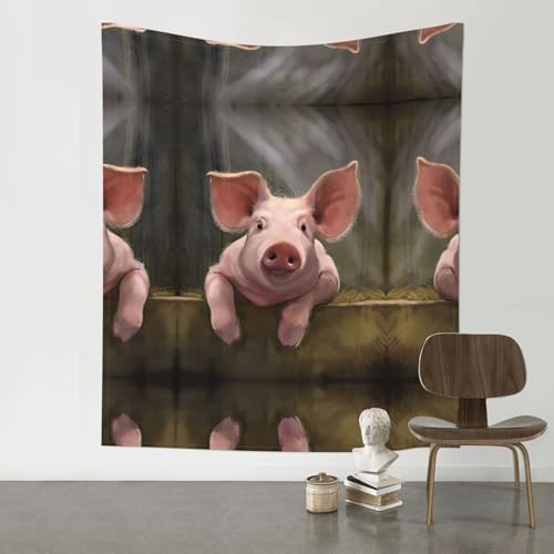 Tapisserie cochon mignon QAZWZML déco murale chambre et dortoir
