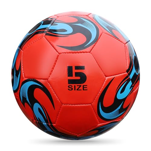 Machine-Sewn Football Professional Foot Ball Wear Resistant Waterproof Anti-Extrusion Outdoor Soccer Ball for Game Competition Red