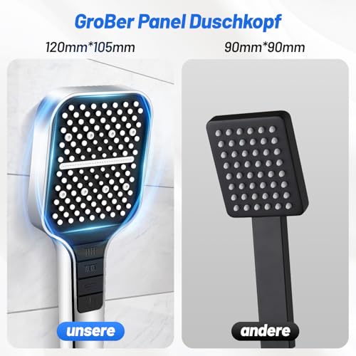 VEHHE Duschkopf Wassersparend, 7 Strahlarten Duschkopf Regendusche mit Stopptaste, Einhand-Einstellung und Anti-Stau-Silikondüse… – Ansicht 5