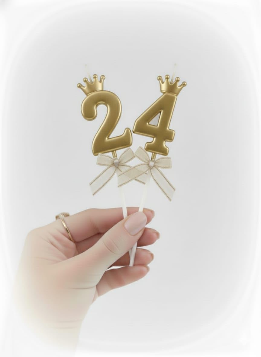 Shreeji Enterpries Celebrate that Magical Twenty-Four Milestone with Our Stunning Gold Crown Number '24' Birthday Candle!-image-37