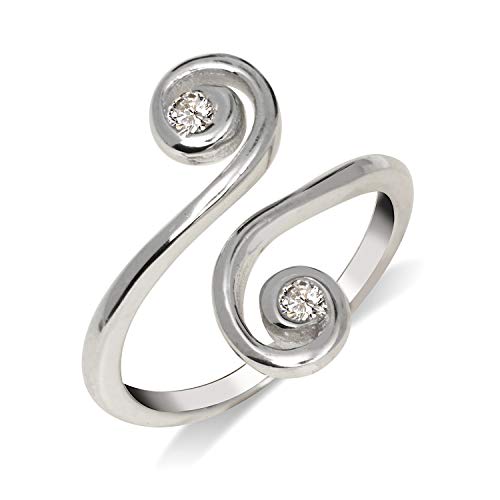 JewelryWeb Adjustable CZ Cubic Zirconia Large Scroll Toe Ring - 925 Sterling Silver (15mmx15mm) JewelryWeb Adjustable CZ Cubic Zirconia Large Scroll Toe Ring - 925 Sterling Silver (15mmx15mm)