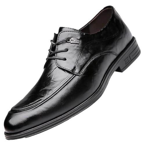 Men's Lace up Leather Dress Shoes Business Casual Oxford Stylish Comfortable Office Wedding Work Footwear