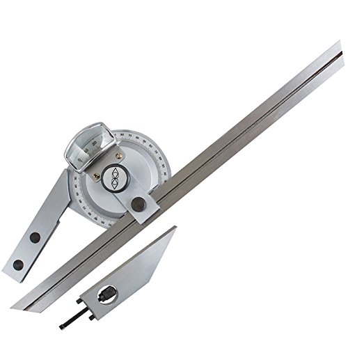 0-360 Acero Inoxidable Universal Bisel Protractor Ángulo Buscador Angular Dial Regla Goniómetro con 300 Mm Blade