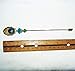 PEACOCK FEATHER EYE Stick Hat Pin GLASS Cabochon Long Hatpin Gold Pl Vintage Style CRYSTAL