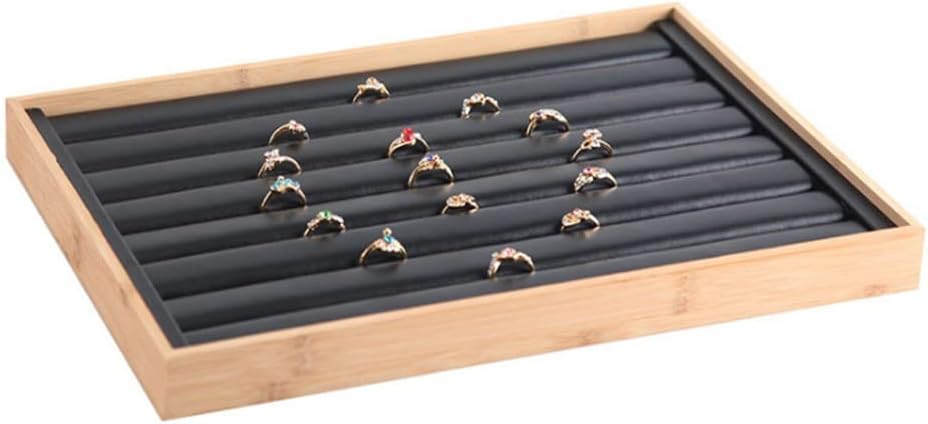 Wood Jewelry Display Jewellery Tray Holder Necklaces Organizer Bracelets Showcase Pendants Box(D)