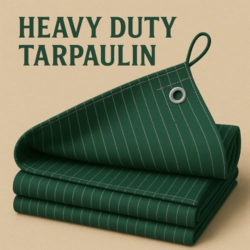 Image of 700 GSM Waterproof Tarpaulin | Durable, UV-Resistant Tarp for Outdoor, Construction & Camping (Green, 6 x 7.5 FT)