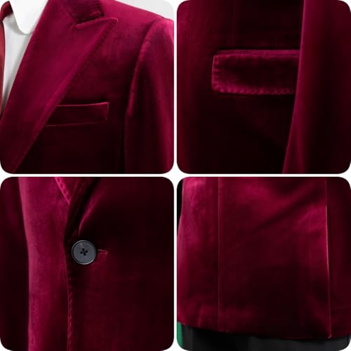 Mens Suits Jacket Velvet Blazer Single Breasted Sports Coat Peak Lapel Formal Casual Party2