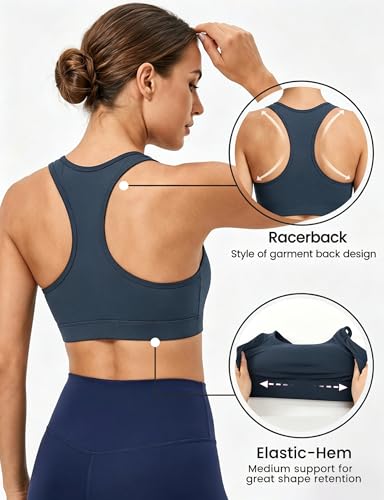 Image of Buauty Sports Bras for Women, Medium Impact Support Sports Bra Push Up Workout Built in Bra Running Yoga