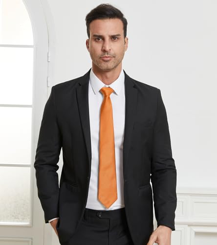Image of DecTwig Men's Ties Solid Color Formal Neckties 3.15 inch (8CM) Black Ties For Men
