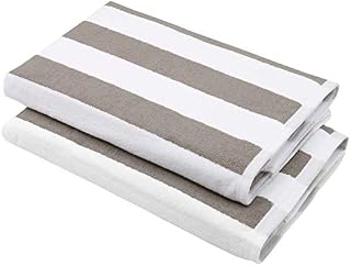 ZOLLNER Ręcznik Plażowy Duży 2 Szt. 70x180 cm w Szare Paski