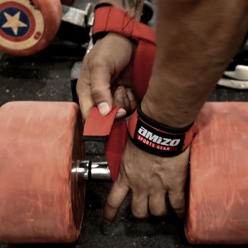 AmizoSports Lifting Straps for Weightlifting – Heavy Duty Wrist Straps for Gym, Deadlifts, Powerlifting, and Bodybuilding – Non-Slip Hand Grips – Workout & Weight Lifting Straps for Men & Women