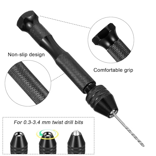37 Stück Handbohrer Set Mini Bohrmaschine Pin Vise mit 25 Spiralbohrer (0,5–3,0 mm) und 10 PCB Mini-Bohrer (0,3–1,2 mm) Präzisions Mikro für Metall Holz Schmuck Modellbau und Heimwerkerbohrungen