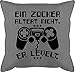 Shirtracer Deko Kissen Hobby - EIN Zocker altert Nicht - er levelt - Unisize - Grau - EIN Gamer altert Nicht er levelt Kissen - GURLI Kissen mit Füllung - Kissen 50x50 cm und Dekokissen mit Füllung