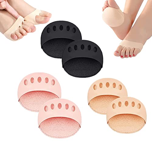 Image of Cushioning Ice Silk High Heel Insoles, Ufootdepot Fabric Forefoot Pads for Women, Foot Comfort Pads, Comfortable Non-Slip Toe Cushion Pads (3pairs -A)