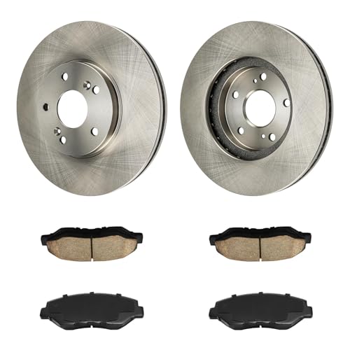Image of KAX Front Brake Kit, OE Brake Rotors and Ceramic Brake Pads | Fits 2003 2004 2005 2006 2007 2008 Honda Pilot, Automotive Replacement Brake Kit