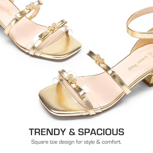 DREAM PAIRS Girls Sandals Low Heel Dress Pump Ankle Strap Two Strapped Bow Flower Wedding Party Shoes for Little Kid/Big Kid4