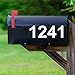VWAQ Mailbox Decals Street # Address Numbers Custom Feature Mailbox Stickers Vinyl Letters CMB2 (White)