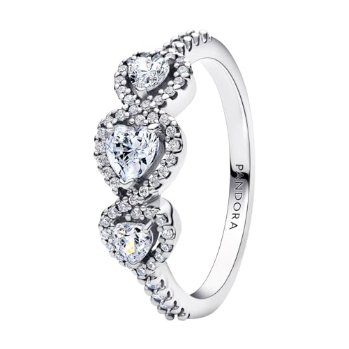 Bague triple cœur en argent sterling 925 et oxydes de qualité premium