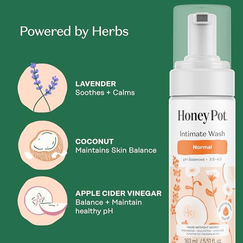 Image of The Honey Pot Company - Feminine Wash & Feminine Wipe Bundle - Includes Unscented Ph Balance Feminine Wash and Wipes for Women - Herbal Infused Feminine Care Products - Normal