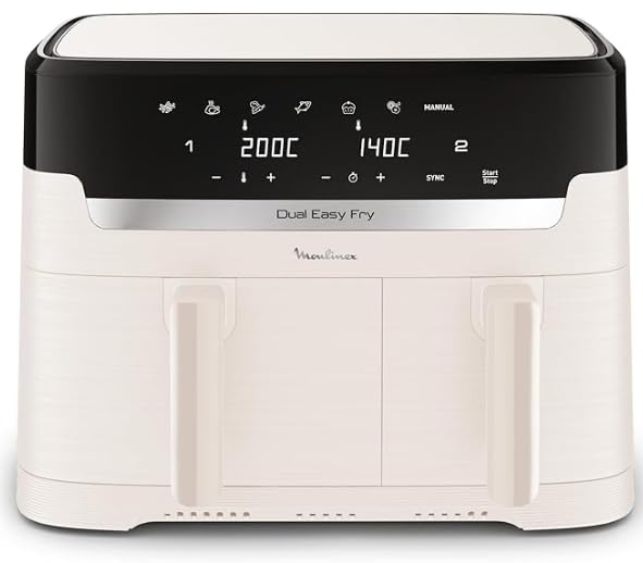 Moulinex Easy Fry Collection Marfil, 8L, Hasta 8 personas, 6 programas intuitivos, Air Fryer, Comida completa, sincronización, Ahorro de energía, Aplicación dedicada, EZ901AF0
