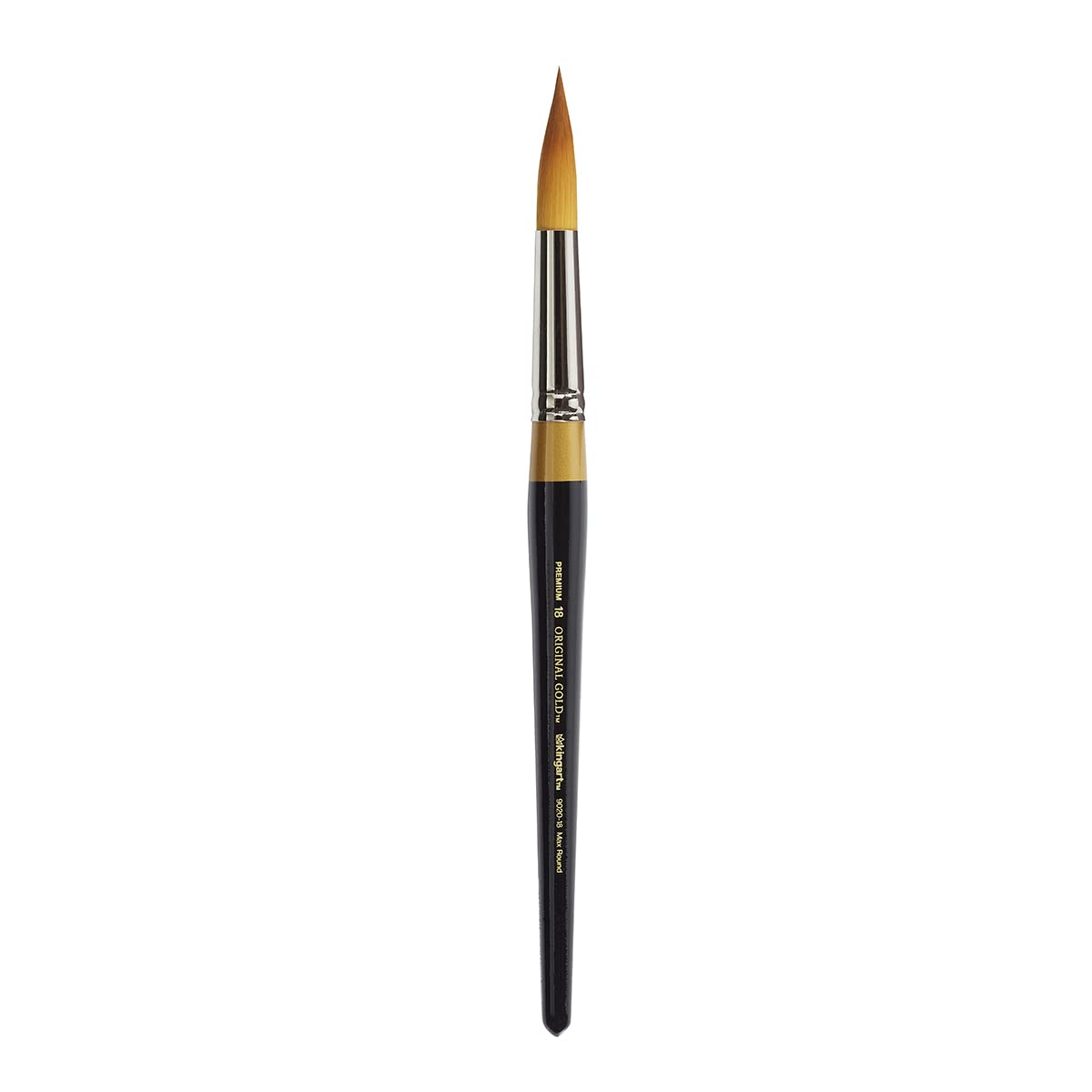 KINGART Premium Original Gold 9020-18 Ultra Round Series Artist Brush, Golden Taklon Synthetic Hair, Short Handle, for Acrylic, Watercolor, Oil and Gouache Painting, Size 18