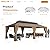 MELLCOM 12'x24' Hardtop Gazebo, Wood Grain Aluminum Frame with Galvanized Steel Double Roof, Outdoor Gazebo with Curtains and Nettings for Patio, Backyard and Deck