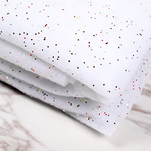 EUBUY Christmas Snow Blankets, Christmas Glittered Snow Blanket, Artificial Snow Glittered Blanket White Snow Decoration for Christmas Village Backdrop Decorations Party Display