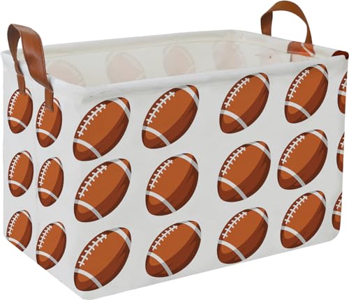 Image of CLOCOR Rectangular Storage Basket, Waterproof Storage Bin, Gift Basket(Rugby)