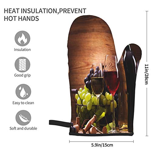 2 Piece Set Oven Mitts, Grapes Baking Glove For Cooking Bbq #TOP2