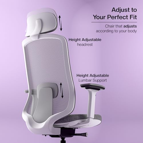 Image of Green Soul Cosmos Pro Premium Office Chair | High Back | Mesh Ergonomic Home Office Desk Chair (Steel Grey) | DIY Installation| 3 Years Warranty