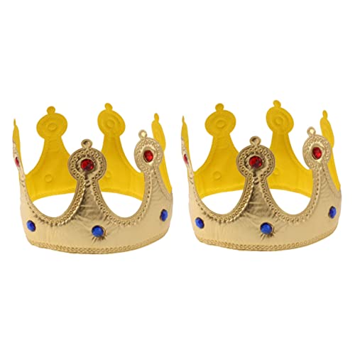 VICASKY Comfortable Fit Boys and Girls Golden Crown Tiara Set Dress-up Props for Parties and Role Playing