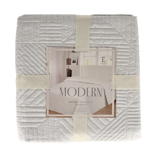 ESSEX Couvre-lit 170 x 210 cm, idéal pour la Chambre à Coucher, jeté de lit Doux et Confortable, surpiqûre Moderne – Beige