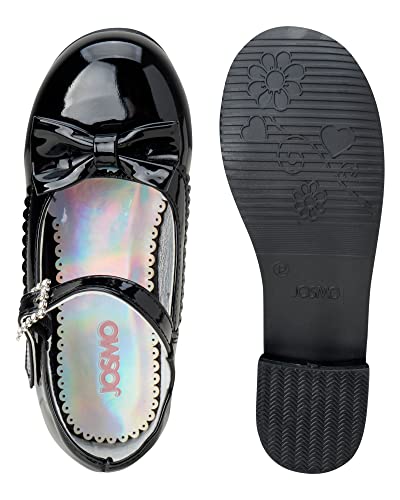 Josmo Dress Mary Jane Wedding Party Heels Ballerina Flower Shoes, Hook And Loop Buckle (Toddler/Girl), Black Patent, 11 Little Kid #TOP5