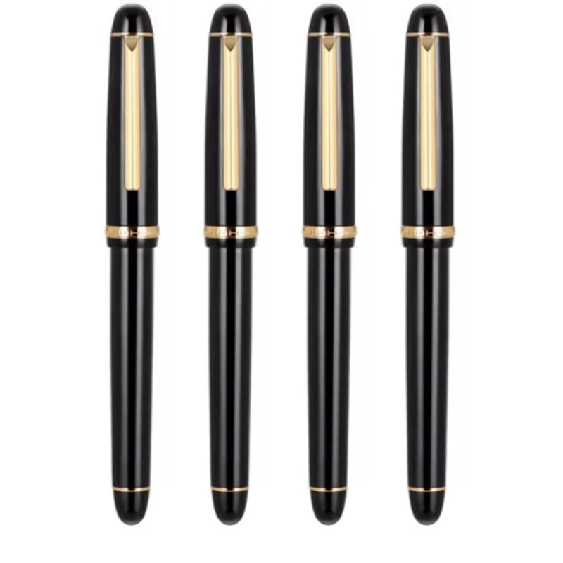 Stylo plume métal KLVN X350 finition noir et or avec pointe iridium haute précision