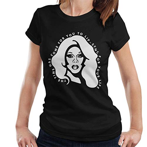 TOP-KKT Inspired Custom T-Shirts RuPaul Lip Sync for Your Life Women's T-Shirt Black
