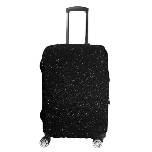 Black Glitter Printed Luggage Cover Protector, Fits 18-32 Inch Luggage