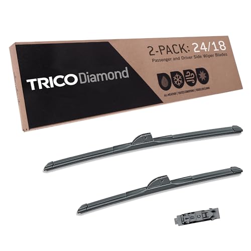 TRICO Diamond 24" + 18" Super Premium Automotive Replacement Windshield Wiper Blades (Set of 2), Passenger and Driver Side All-Weather Beam Wiper Blades for Select Vehicle Models (Item #25-2418) by Trico - Used condition - US$18.82